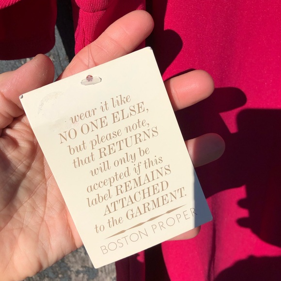 NWT Boston Proper Off the Shoulder Mini Dress Red Berry Medium - Picture 6 of 6